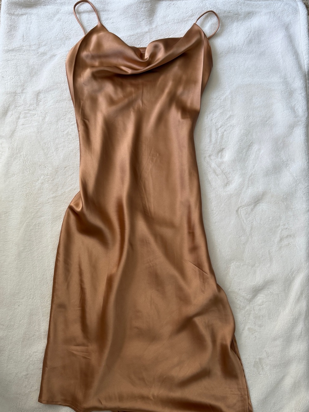 Petal & Pup Cyprus Slip Dress gold, size 4